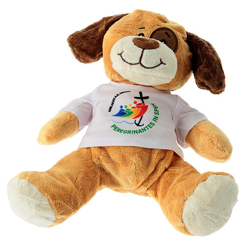 Brinquedo de pelúcia 25 cm cãozinho com camiseta logótipo oficial Jubileu 2025 1