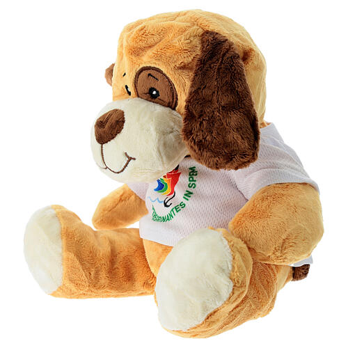 Brinquedo de pelúcia 25 cm cãozinho com camiseta logótipo oficial Jubileu 2025 3