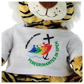 Tiger with t-shirt, stuffed animal with Jubilee 2025 official logo, 10 in