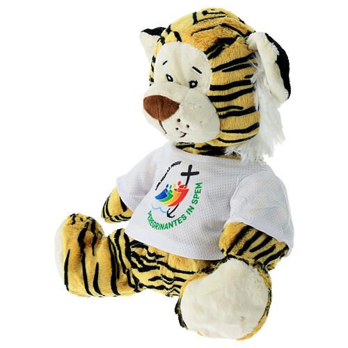 Tiger with t-shirt, stuffed animal with Jubilee 2025 official logo, 10 in 3