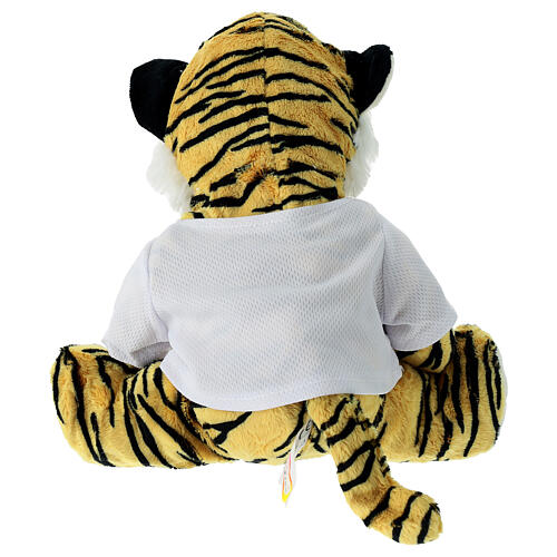 Tiger with t-shirt, stuffed animal with Jubilee 2025 official logo, 10 in 5