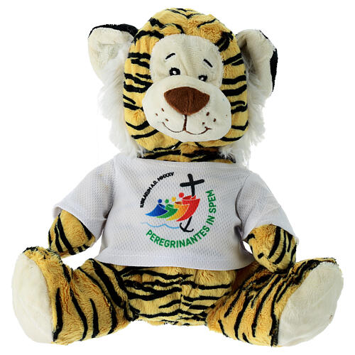 Tigre de pelúcia 25 cm camiseta logótipo oficial Jubileu 2025 1