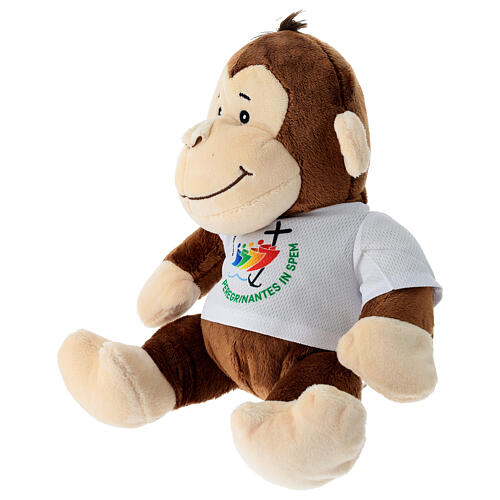 Monkey-shaped stuffed animal, t-shirt with Jubilee 2025 official logo, 10 in 3