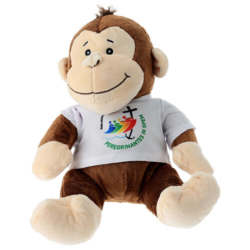 Brinquedo de pelúcia macaco com camiseta 25 cm logótipo oficial Jubileu 2025 1