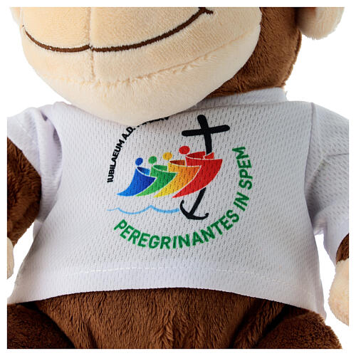 Brinquedo de pelúcia macaco com camiseta 25 cm logótipo oficial Jubileu 2025 2