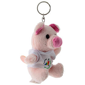 Porte-clé peluche petit cochon logo Jubilé 2025