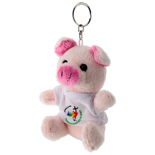 Porte-clé peluche petit cochon logo Jubilé 2025 1