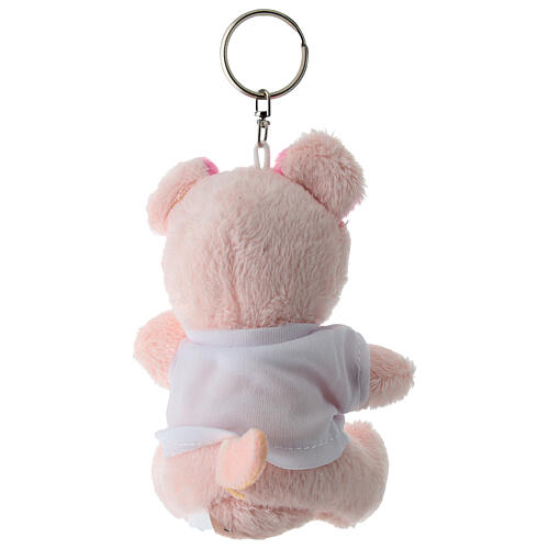 Porte-clé peluche petit cochon logo Jubilé 2025 3