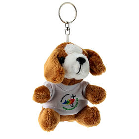 Porte-clé peluche petit chien logo Jubilé 2025