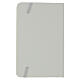 White notebook with Jubilee 2025 Latin official logo, white elastic band s4