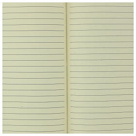 White fabric notebook with Jubilee 2025 logo in Italian colors