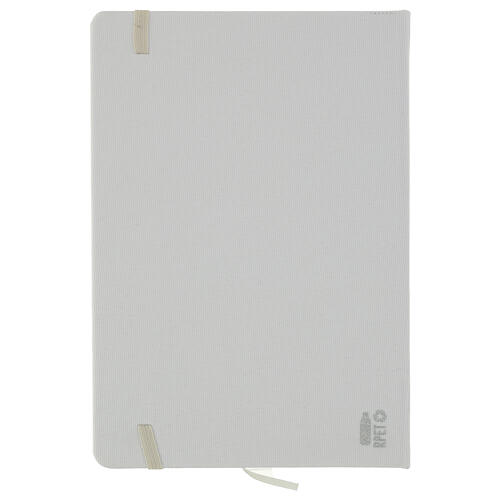 White fabric notebook with Jubilee 2025 logo in Italian colors 4