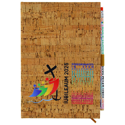 Block notes Giubileo 2025 copertina sughero multilingue matita 20x15 cm 1