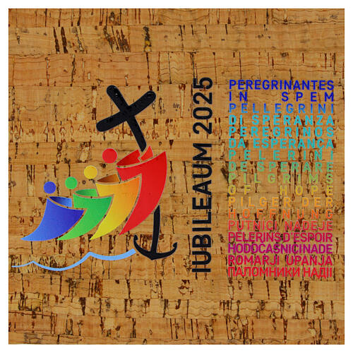 Bloco de notas Jubileu 2025 tampa de cortiça multilíngue lápis 20x15 cm 2