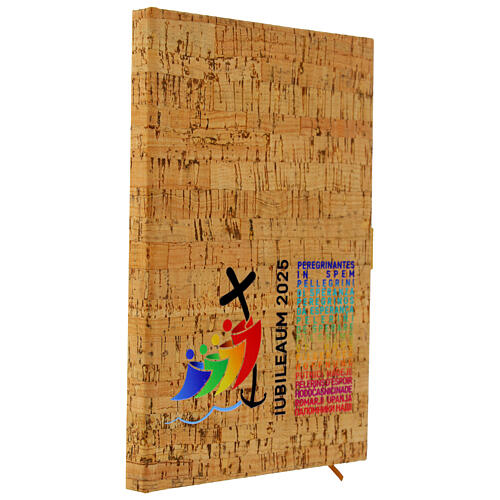 Bloco de notas Jubileu 2025 tampa de cortiça multilíngue lápis 20x15 cm 4