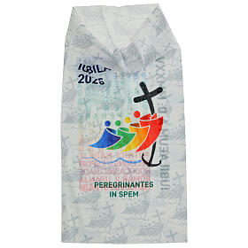 White neck warmer with multilingual logo of Jubilee 2025