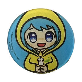 Brooch with Luce, Jubilee 2025 official mascot by Tokidoki, light blue acrylic