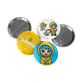 Brooch with Luce, Jubilee 2025 official mascot by Tokidoki, light blue acrylic