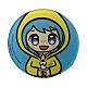 Brooch with Luce, Jubilee 2025 official mascot by Tokidoki, light blue acrylic s1