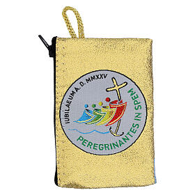 Porta terço Jubileu Nossa Senhora das Graças tecido 7x10 cm