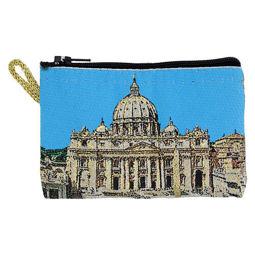 Estuche para rosario Jubileo San Pedro tela 7x10 cm 1