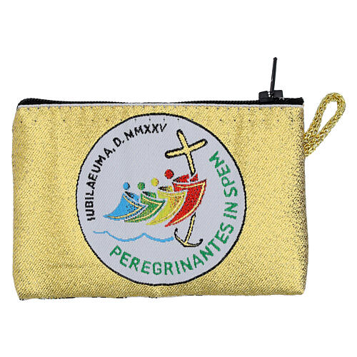 Jubilee St. Peter Rosary bag in fabric 7x10 cm 2