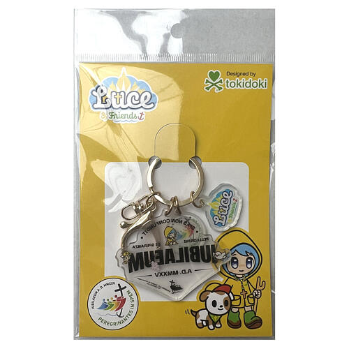 Key ring with Luce and Iubilaeum inscription, Jubilee 2025 by Tokidoki, acrylic, 2 in 2