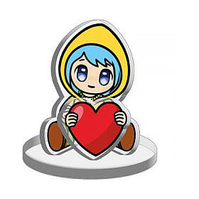 Figure of Luce with red heart, Jubilee 2025 acrylic mascot by Tokidoki