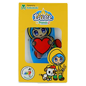 Figure of Luce with red heart, Jubilee 2025 acrylic mascot by Tokidoki