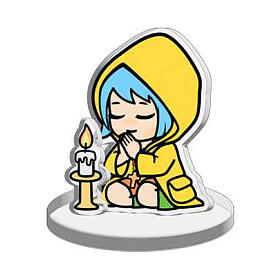 Figure of Luce in prayer, Jubilee 2025 mascot by Tokidoki, acrylic