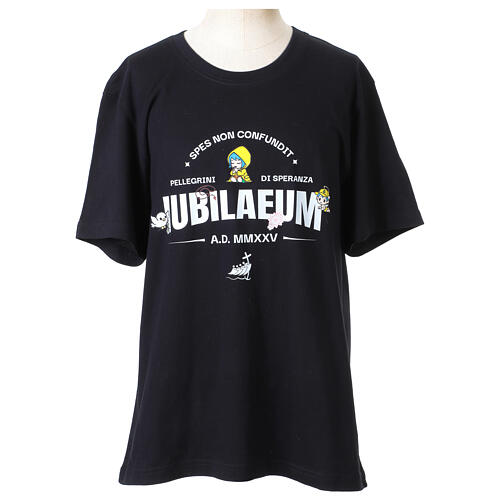 Black t-shirt with Luce and Friends, Jubilee 2025 official mascot 1
