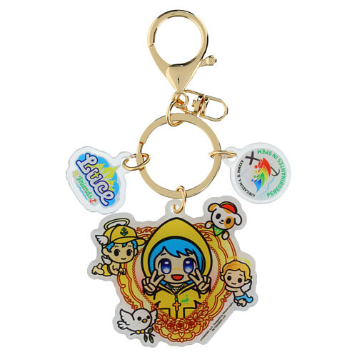Acrylic key ring of Luce and Friends, heart-shaped, Jubilee 2025 1