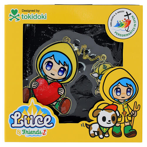 Marcalibros metal Luce y Ángel Mascota oficial Jubileo 2025 Tokidoki 2