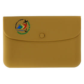 Brown silicone case with official Jubilee 2025 logo, 20x10 cm