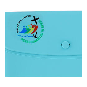Estuche celeste silicona 20x10 cm logo oficial Jubileo 2025