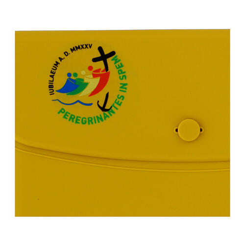 Yellow silicone case with official Jubilee 2025 logo, 8x5 in 2