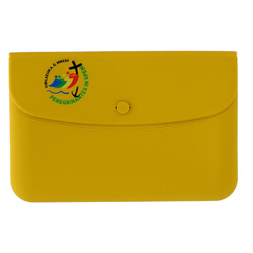 Estuche logotipo oficial Jubileo 2025 silicona amarilla 20x10 cm 1