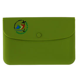Estuche verde logotipo oficial Jubileo 2025 silicona 20x10 cm