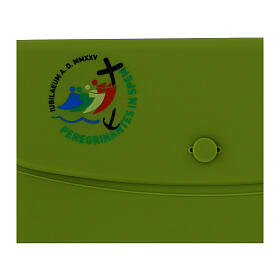 Bolsinha verde logótipo oficial Jubileu 2025 em silicone 20x10 cm