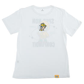 Camiseta blanca Iubi mascota oficial Jubileo 2025