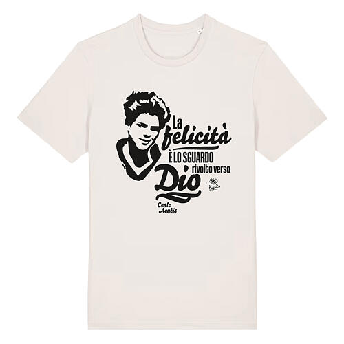Camiseta branca em algodão biológico Carlo Acutis APE Social Wear 1