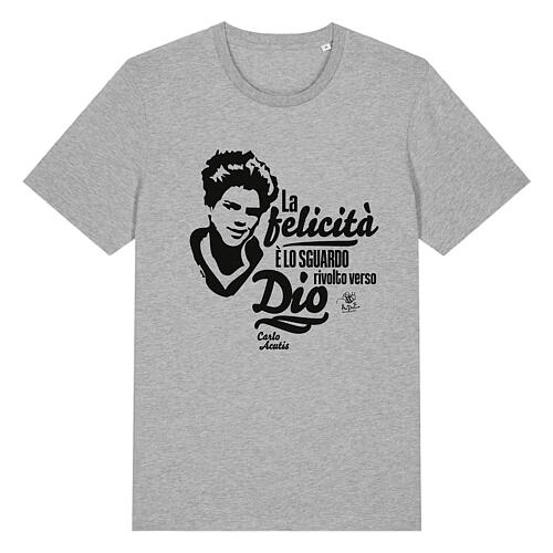 Carlo Acutis T-Shirt aus grauer Bio-Baumwolle APE Social Wear 1