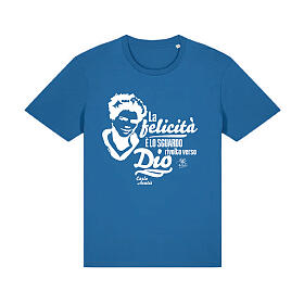 T-Shirt Carlo Acutis aus blauer Bio-Baumwolle APE Social Wear