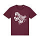 Burgundy organic cotton T-shirt of Carlo Acutis by APE Social Wear s1