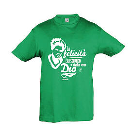 Green cotton T-shirt of Carlo Acutis by APE Social Wear