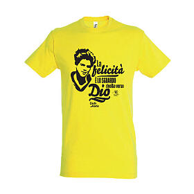 Yellow cotton T-shirt of Carlo Acutis for kids by APE Social Wear
