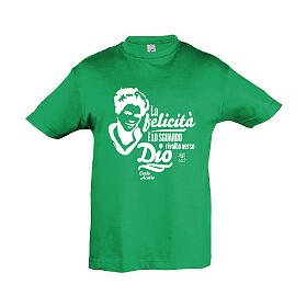 Grünes T-Shirt Kinder Baumwolle Carlo Acutis APE Social Wear