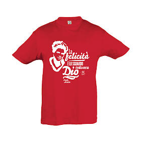 Rotes Kinder T-Shirt Baumwolle Carlo Acutis APE Social Wear