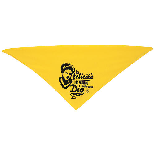Yellow bandana of Carlo Acutis by APE Social Wear, 24x24 in 2
