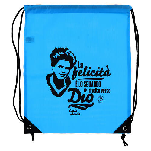 Beutel Carlo Acutis 35x40 cm in hellblau APE Social Wear 1